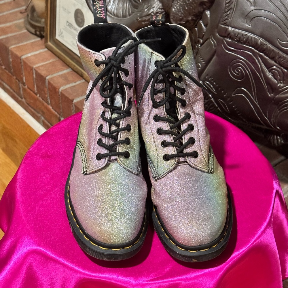 Doc Marten Women's Rainbow Iridescent Boots (1460 Pascal)